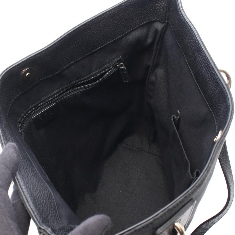 GUCCI Authentic Black Leather Tote Bag - Picture 3 of 7